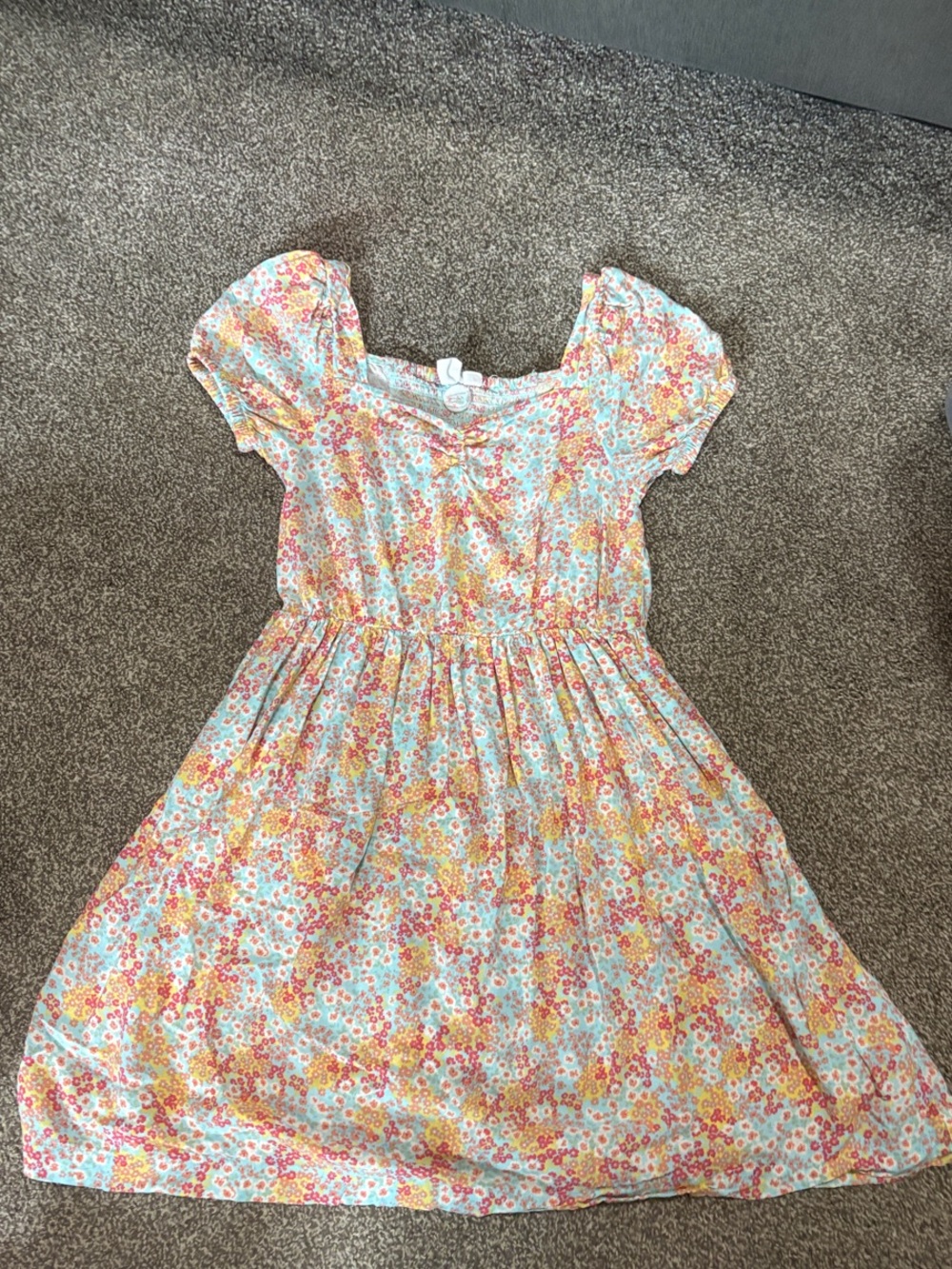 Roxy Girls' Floral Dress in Yellow, Pink & Light Blue